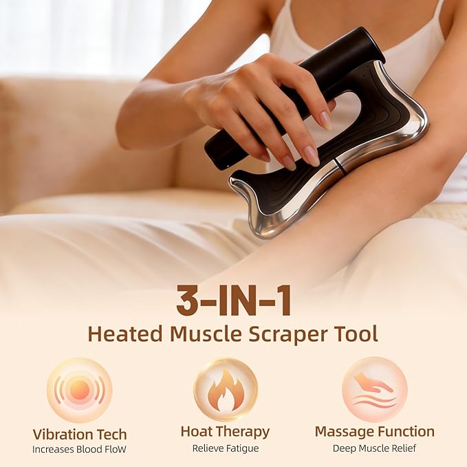 OTBK Electric Muscle Scraper — Portable Recovery Tool with 3 Modes: Vibration Heating and Gentle Pulse Technology (OTBK-Electric Fascia Cutter)