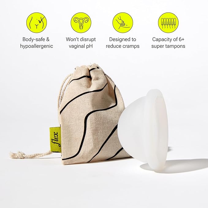 Flex Reusable Disc &amp Flex Ultra Thin Pads (30 Count) Bundle | Beginner-Friendly Tampon Alternative | Helps Fight Odor | Disc Capacity of 6 Super Tampons