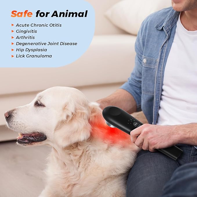 Cold Laser Therapy Device for Pain Relief Infrared Red Light Therapy Devices for Knee Neck Joint and Muscle 3 Power Mode/ 4 Timer Suitable for Animals Cats and Dogs Black