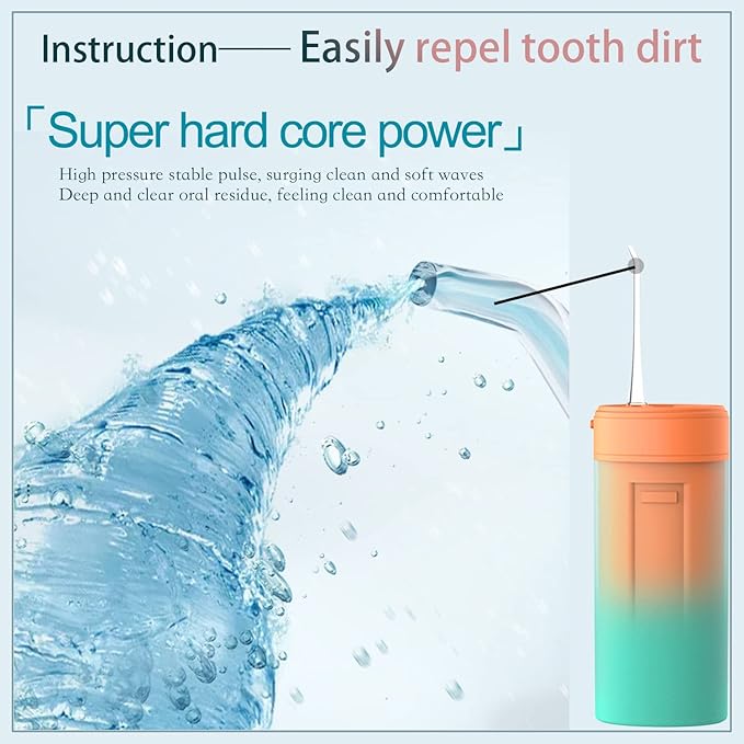 Mini Portable Water Flosser Water Teeth Cleaner Pick with Telescopic Water Tank 3 Modes &amp IPX7 Waterproof Home &amp Travel Oral Irrigator for Teeth. (Pink)