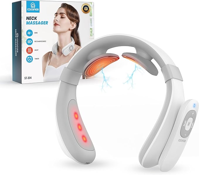 COMFIER Cordless Neck Massager for Pain Relief Deep Tissue Vibration Travel MassagerPortable Neck Massager for Office