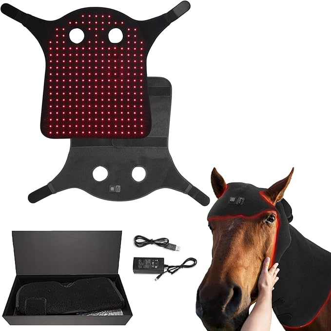 Red Light Therapy for Horses Head Portable Wearable LED Red Light Therapy Device for Pain Relief &amp Repair Muscle Infrared Horse Care Therapy Wrap for Horse Head and Neck M