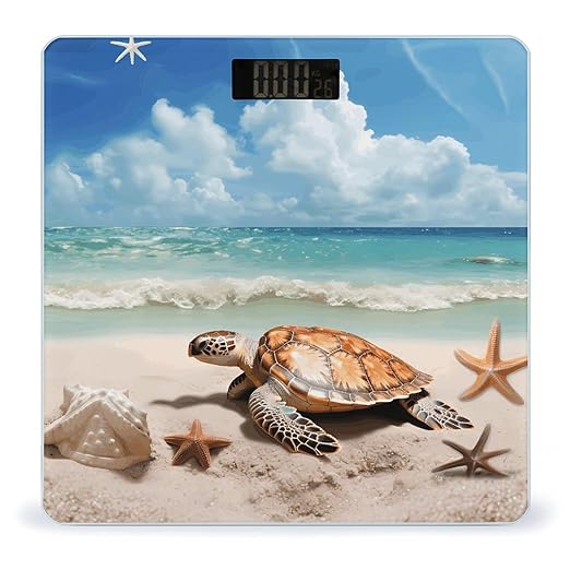 Sea Turtle Starfish Smart Scale for Body Weight Accurate Bathroom Scale with LED Display Digital Weight Scales Weighing Machine High Precision Scales for Bath Home
