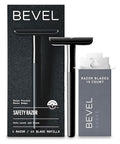 Bevel Safety Razor with Brass Weighted Handle and 10 Double Edge Safety Razor Blade Refills Single Blade Razor for Men Designed for Coarse Hair to Prevent Razor Bumps Black