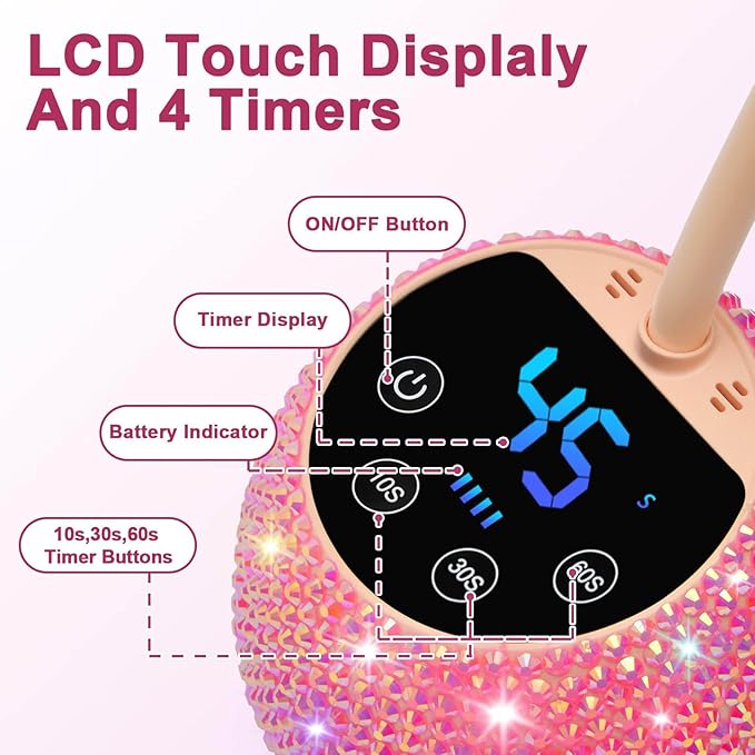 Mobile Transducer Unguis Dryer Rechargeable Battery Run Rapid Curing Light for Gel Rub and Polyacrylate Hoofs Plan Professional Rechargeable Unguis Lamp