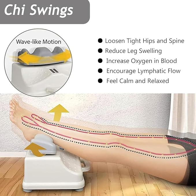 Swing Foot Massager Portable Electric Aerobic Exerciser Gear Speed Adjustable Relax Foot Pain ReliefFitness Blood Chi Machine with Controller