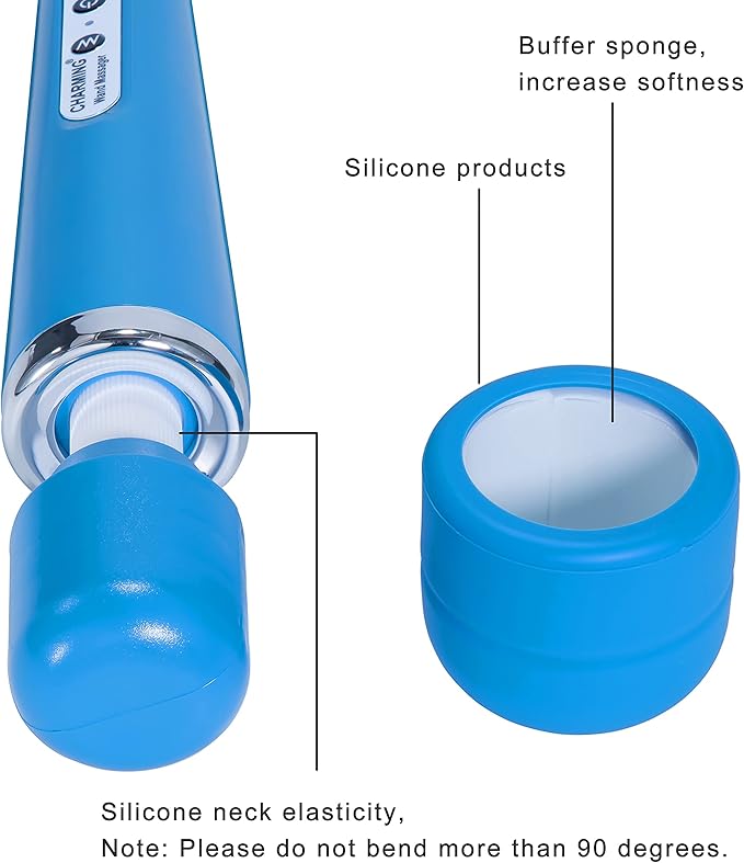 CHARMING Wired Powerful Handheld Back Massager with Strong Personal Therapy Vibration Massager for Sports Recovery Muscle Aches Whole Body Pain (Blue)