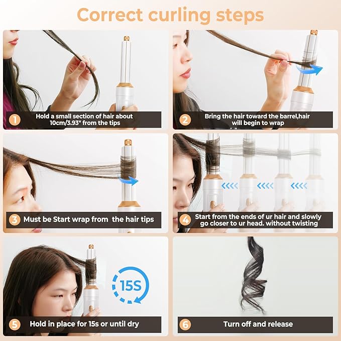 7 in ONE Hair Dryer Brush Powerful Blow Dryer Brush with Air Curler for Hair Brush Blow Dryer with Diffuser Ionic Hot Air Brush Fast Dry Volumize Curls Straight Hair Styling Tools 100-120V