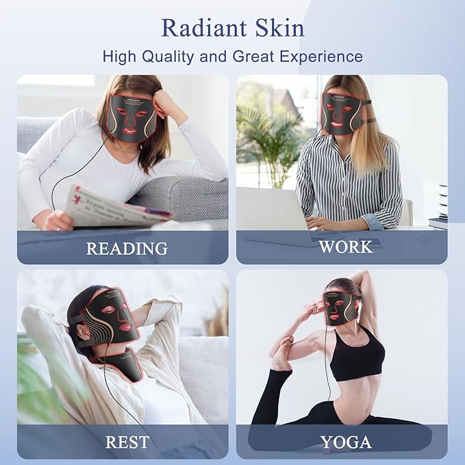 Red Light Therapy for Face &amp Neck 7in1 LED Light Therapy Mask Rechargeable Red Light Therapy Mask 103 3-in-1 Fusion LED Beads Anti-Aging Skin Firming &amp Radiant Glow at Home