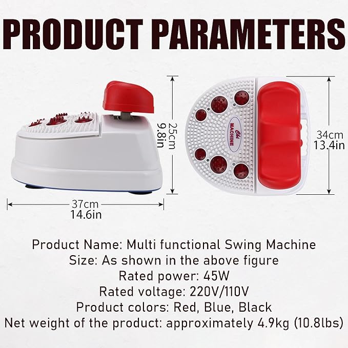 Foot Swing Massager Machine Passive Aerobic Leg Exerciser with Wired Control Adjustable Speed &amp Vibration for Muscle Relaxation Home Use Quiet Operation