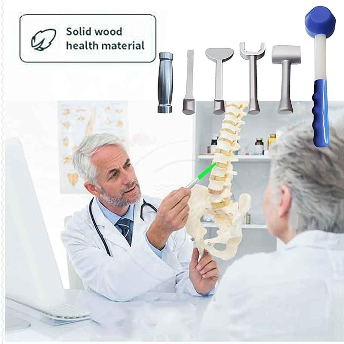 NICHOY Percussion Massage HammerCervical Vertebra Bone Setting HammerTherapy Special Tool Resetterfor Neck Shoulder Lumbar Muscle Massager Pain Fatigue Relief(J)