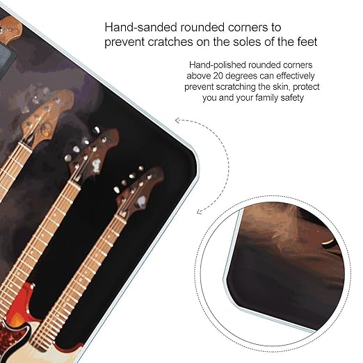Cool Electric Guitar Digital Bathroom Scale Fashion Unique Weight Scale BMI Anti-Slip Precision Weighing Scales Suitable for Home Bedrooms Use and Gift