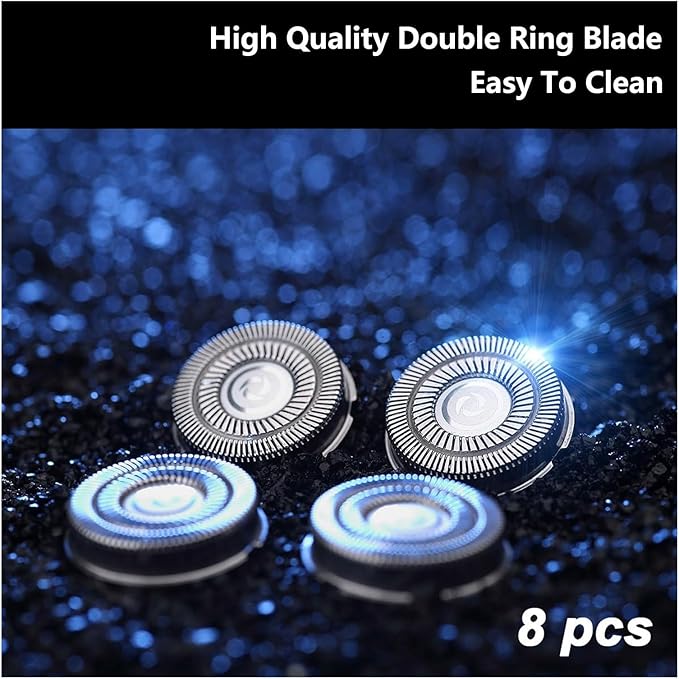 Shaver Replacement Heads BladesCompatible for SkullShaver Pitbull Gold PRO Brush Pitbull Shaver Replacement Blade(8 PCS S)