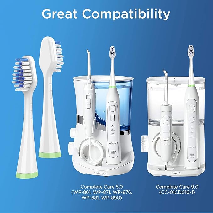 6pcs Classic Jet Tips and 4pcs Toothbrush Replacement Heads for Warterpik