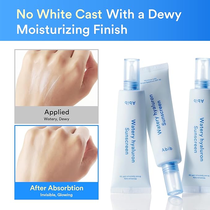 Abib Airy&ampWatery Sun Care Duo SPF50+ Broad Spectrum Duo Oil Control &amp Hydrating Sunscreen Set No White Cast Lightweight Korean Sunscreen 2 Count