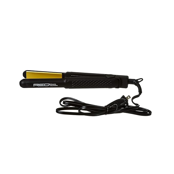 Kiss Products Red Ceramic Tourmaline Professinal Flat Iron 0.75 Inch 1 Pound