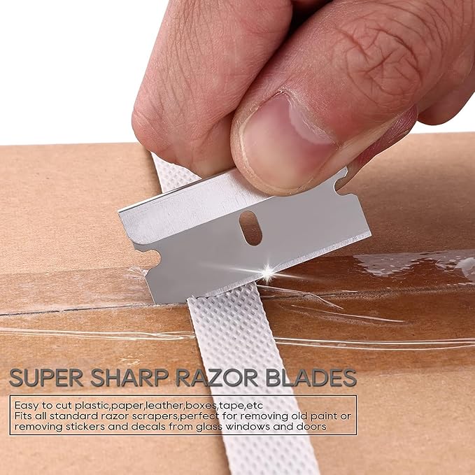REXBETI 800PCS Single Edge Razor Blades Industrial Scraper Razor Blades Replacement Box Cutter Blades Suitable for Removing Labels Decals Stickers