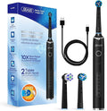 Electric Toothbrush for Adults with 3 Brush Heads 5 Modes Rechargeable Power Toothbrush 2 Min Smart Timer and IPX7 Waterproof (Black)