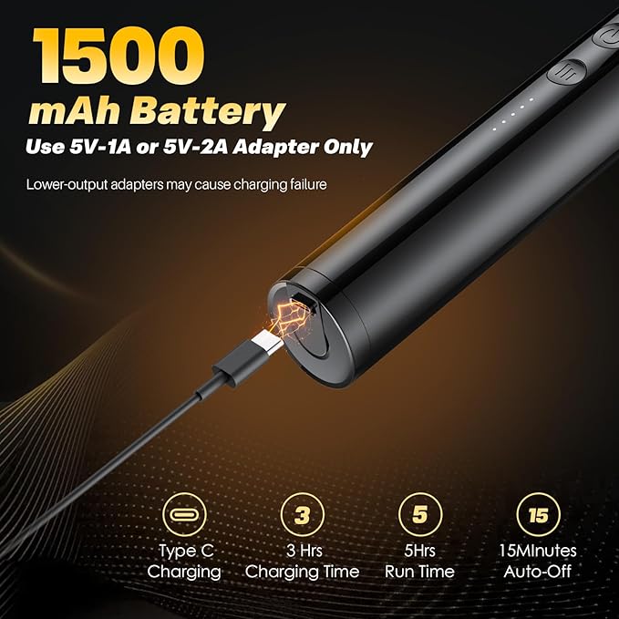 G4D Fascia Gun with Detachable U-Shape Long Handle 10mm Deep Tissue Percussion Brushless Motor Up to 2800 RPM Type-C Fast Charging Includes 4 Massage Heads for Back Neck Shoulder Relief