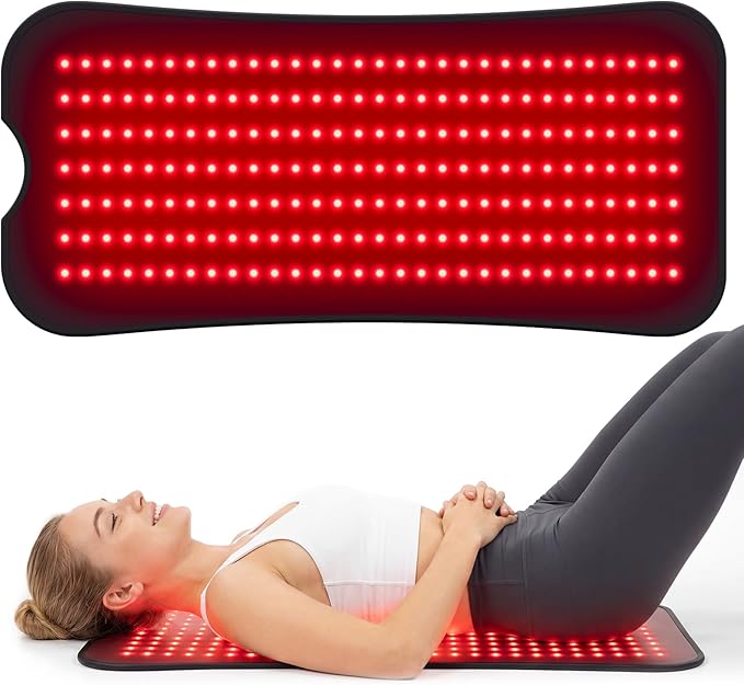 Red Light Therapy Mat for Body 420 LEDs Infrared Therapeutic Heating Pad 660nm &amp 850nm 3 Modes &amp 5 Brightness Levels Flexible Light Blanket for Back Shoulder Waist and Muscle Comfort