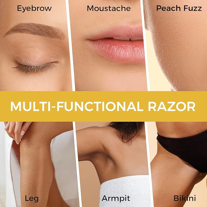 ZOMCHI Gold Dermaplaning Razor and 10pcs Micro Blade Refills