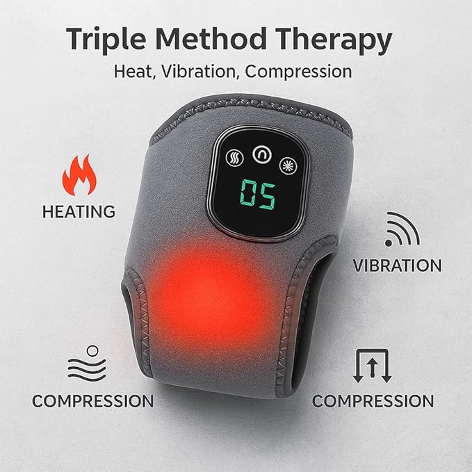 Foot Massager 3 in 1 Foot Massager Wireless &amp Portable Triple Method Heated Ankle Wrap with 3 Vibration Modes 5 Heat Level for Relaxation (1 PCS)