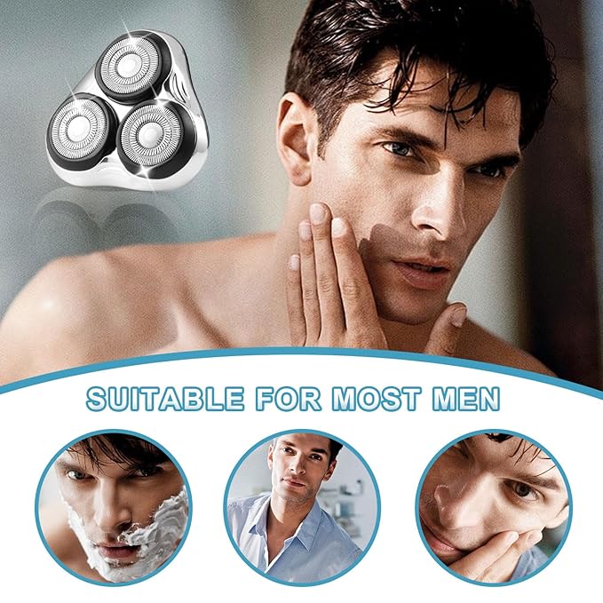 Universal Rotary Shaver Replacement Head Compatible with Remington Shaver Razor Parts for Series R3R4R5R6R7R8SP-3141 and SP-5161 Foils (Silver/2Pack)