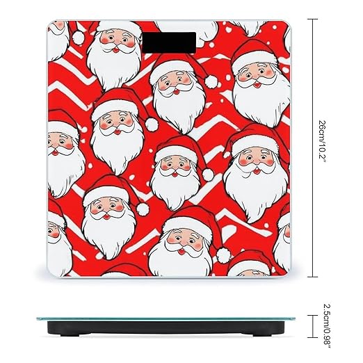 Automatic Switch Digital Bathroom Weighing Scale Smart Scale for Body Weight Merry Christmas Santa Claus