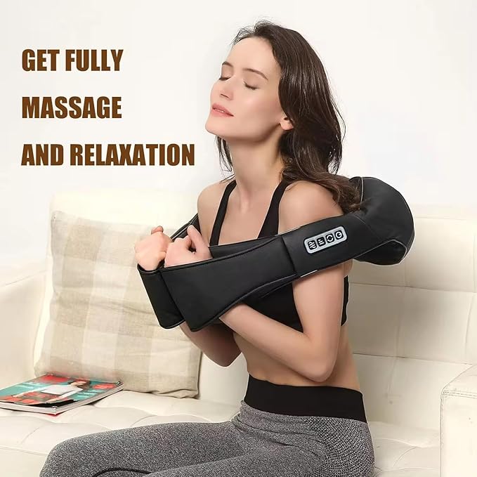 Neck Massager with Heat Shiatsu Back Neck and Shoulder Massager Deep Tissue 3D Kneading Massage Use at Home Office Car- Best Gifts for Women Men Mom Dad