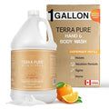 Terra Pure Wild Citrus Gallon Hand &amp Body Wash – Refill Jug for Hotels Vacation Rentals Guest Homes Spas Gyms | Bulk Liquid Soap Toiletries | No Color Added | For Sensitive Skin &amp Daily Us