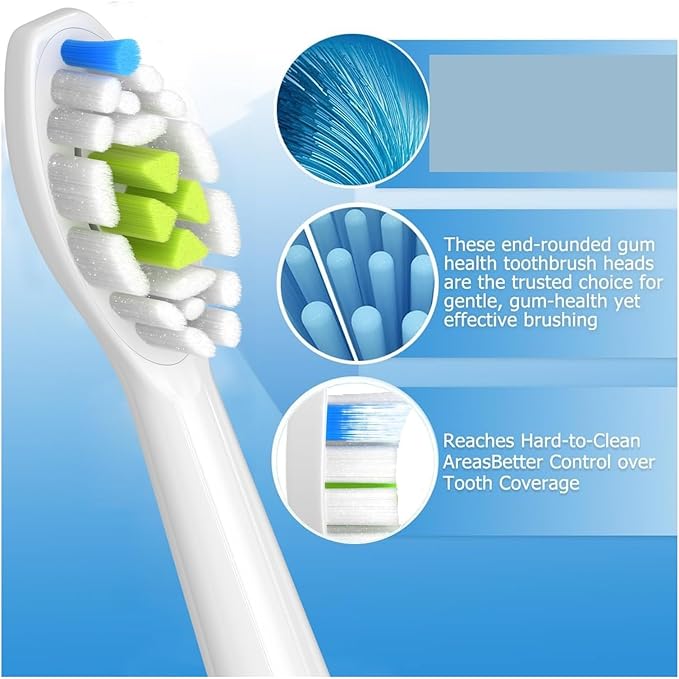 16pcs Replacement Toothbrush HeadsCompatible for 4100 6500 6100 7500 5300 1100 Brush Head(16pcs White)
