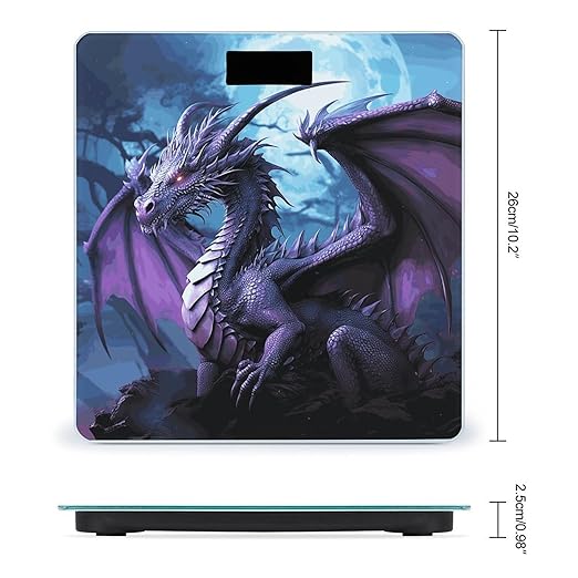 Digital Bathroom Scale for Body Weight Scale with Bright LCD Display High Accuracy Step-On Technology Auto On/Off Purple Dragon Purple Moon Digital Scales 400 Lbs /180kg