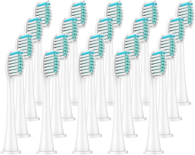 15/20Pcs Replacement Brush Heads Compatible for Philips Sonicare HX3/HX6/HX9 Series Electric Toothbrush HX6064(20Pcs White)