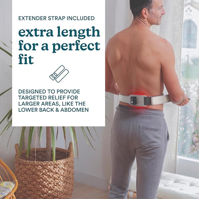 Homedics Wireless Infrared + Red Light Pain Therapy Wrap – Portable 850 nm Infrared &amp 660 nm Red Light LEDs Adjustable Strap Rechargeable Battery Targeted Muscle &amp Joint Relief