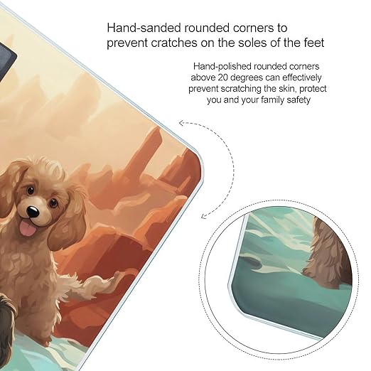 Poodles Dogs Scale for Body Weight Highly Accurate Digital Bathroom Scale Sturdy Tempered Glass Weighing Scales with LCD Display Fashion Body Fat Smart Scales 400lb