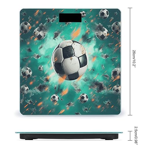 Soccer Scale for Body Weight Precision Bathroom Weighing Scales with Back Lit LCD Display Sturdy Tempered Glass Body Weight Scales Digital Bathroom Scale 400lb