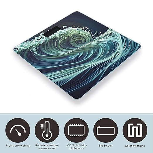 Distorted Wave Texture Scale for Body Weight Smart Scales Digital Bathroom Scale High Precision Weighing Scales with Large Display Weighing Machine for People