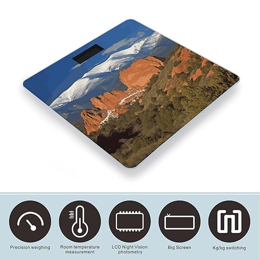 Pikes Peak Colorado Bathroom Scale for Body Weight Bathroom Weighing Scale with Backlit LCD Display Highly Accurate Measures Weight Up to 180kg