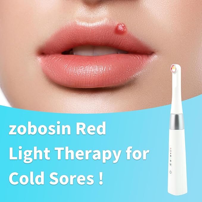 Red Light Therapy Wand for Cold Sore TreatmentScientifically Designed Wavelength &amp Intensity Infrared &amp Red Light for Face Lips Nose &amp Ears Rechargeable &amp Portable Cold Sore Treat