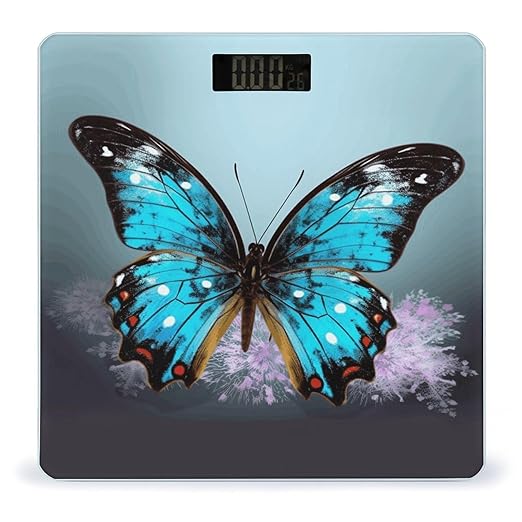 Beautiful Butterfly Smart Scale for Body Weight Accurate Bathroom Scale with LED Display Digital Weight Scales Weighing Machine High Precision Scales for Bath Home