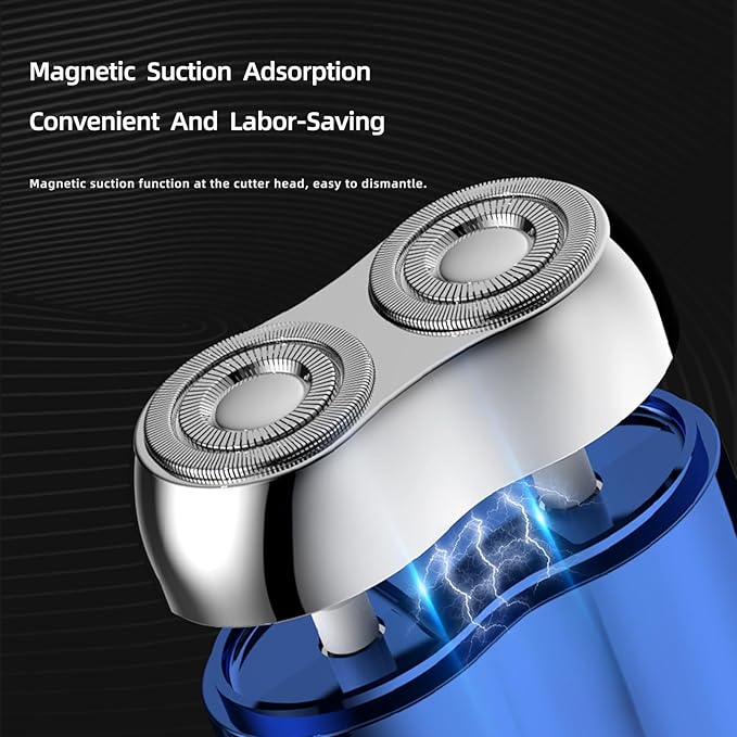 New Model Mini Dual-Head Electric Shaver Upgrade Pocket Shaver Washable Double Head Razor USB Mini Portable Razor Rechargeable Waterproof Compact (Four Color) (Sliver)