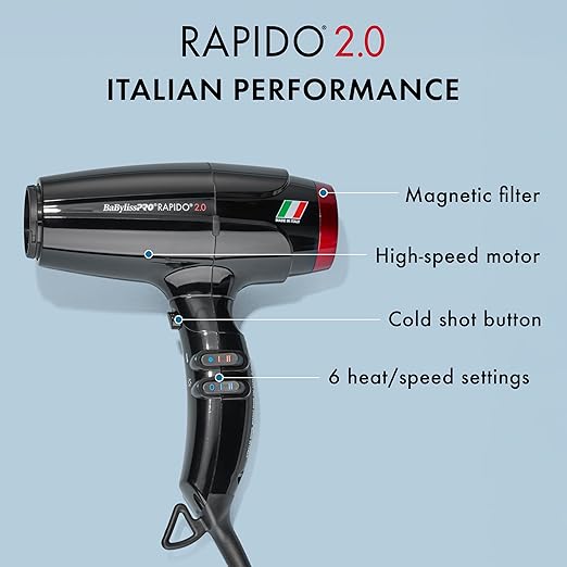 BaBylissPRO High Speed Rapido 2.0 Hair Dryer