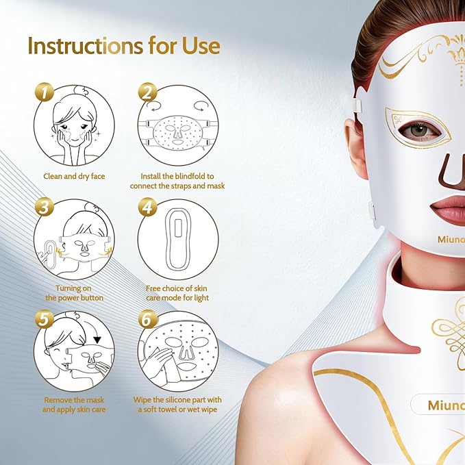 Red Light Therapy for Face and NeckRed Light Therapy MaskLED Mask with 7 Colors&amp Facial mask red light therapy 850nm Near Infrared lightPremium Anti-WrinklesAcne CareBest Gifts for Mothers Da