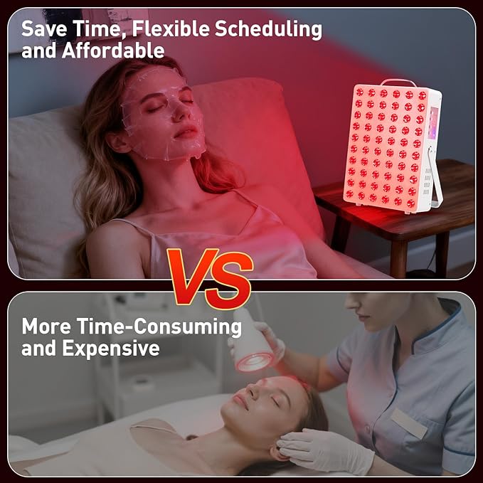 Cholas Red Light Therapy Panel for Face and Body 150W with 60 Dual Chip LEDs 660nm Red Light and 850nm Near Infrared 3 Modes Adjustable Brightness and Timer Gifts for Men Women