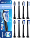 Toothbrush Heads Sensitive Compatible with Philips Sonicare Toothbrush Heads - Soft Replacement Heads for Sensitive Gums and Teeth - Gentle Brush Heads - Black - Replaces HX6058b - 8 Pack