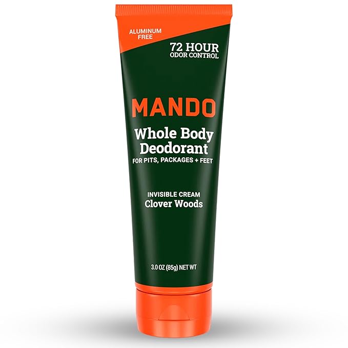 Mando Whole Body Deodorant - Men's Aluminum-Free Invisible Cream Deodorant - Clover Woods - 3.0 Oz - Pack Of 01