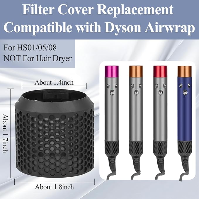 Filter Cage Cover and Upgraded Large Round Volumizing Brush for Dyson Airwrap