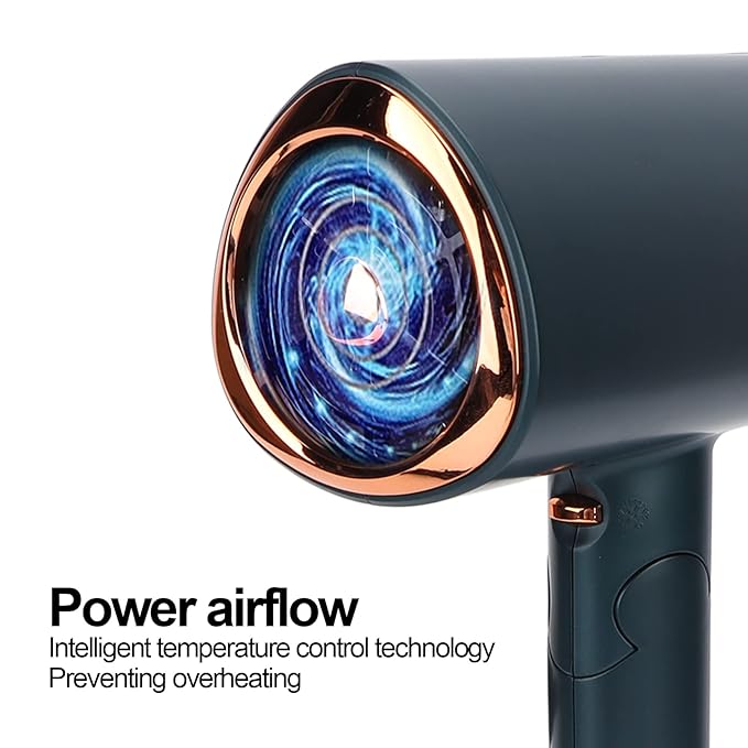 Hair Dryer Lightweight Compact Travel Hair Dryer With Folding Handle Quick Dry Power Airflow Portable Hair Dryer Smart Controls Ergonomic Mini Hair Dryer(#2)
