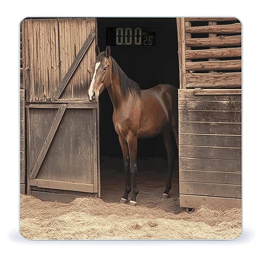 Barn Horse Scale for Body Weight Accurate Digital Bathroom Scale Toughened Glass High Precision Scales Smart Weight Scales with Large LCD Backlight Display Weighing Machine
