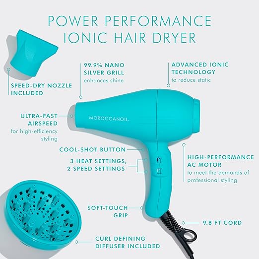 Moroccanoil Power Performance Ionic Hair Dryer &amp Perfect Defense Bundle
